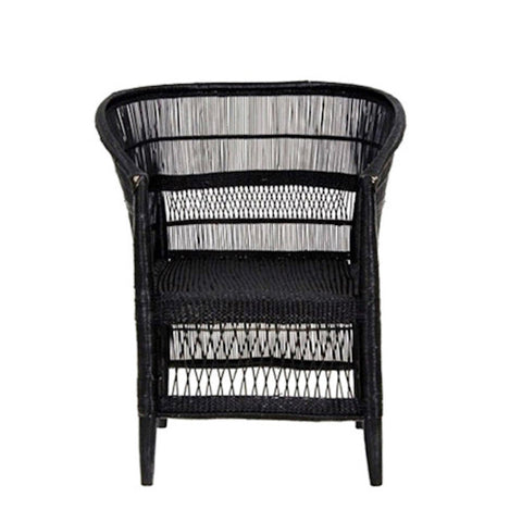 Malawi Cane Global Eclecticist Bohemian Barrel Accent Chair