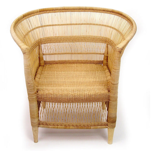 Malawi Cane Global Eclecticist Bohemian Barrel Accent Chair
