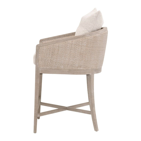 Timeless Minimalist Oak Barrel Back Organic Counter Stool