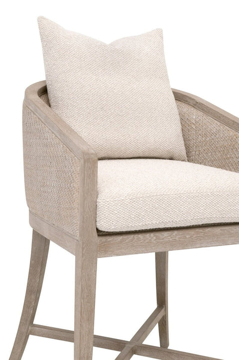 Timeless Minimalist Oak Barrel Back Organic Counter Stool