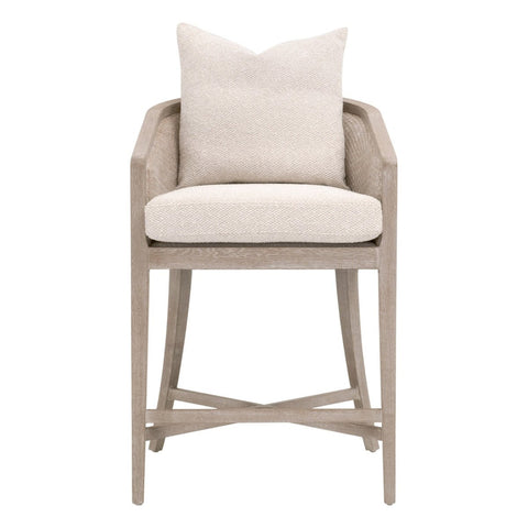 Timeless Minimalist Oak Barrel Back Organic Counter Stool