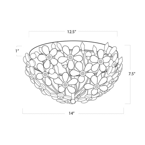 Cheshire Elegant Accent Handcrafted Gold Leaf Flush Mount Ceiling Light