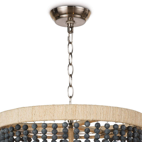 Milos Coastal Chandelier with Beads Accent Ceiling Light