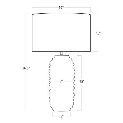 Carmel Coastal Column Table Lamp with Fluted Carving