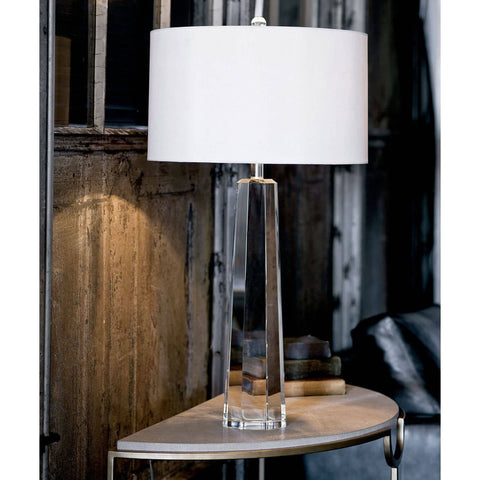 Accent Contemporary Column Table Lamp with Crystals