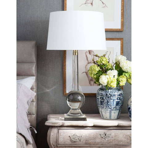 Stowe Column Table Lamp with Crystals Elegant Modern