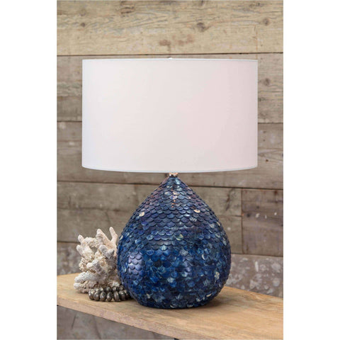 Sirene Coastal Accent Handcrafted Table Lamp with Carving