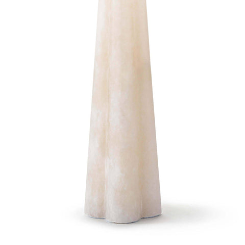 Accent Modern Column Drum Table Lamp in Alabaster