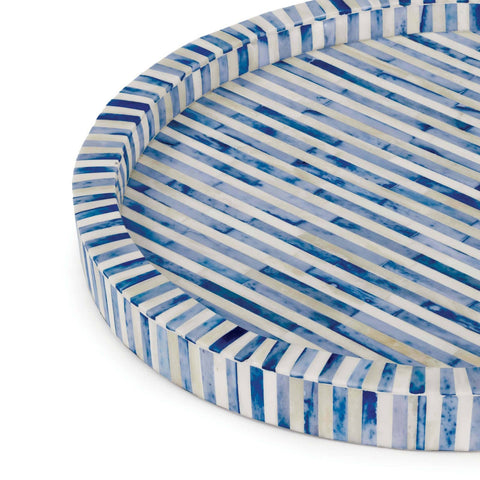 Regina Andrew Coastal Stripe Bone Serving Tray