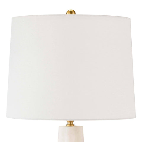Accent Modern Column Drum Table Lamp in Alabaster