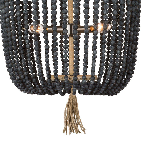 Milos Coastal Chandelier with Beads Accent Ceiling Light
