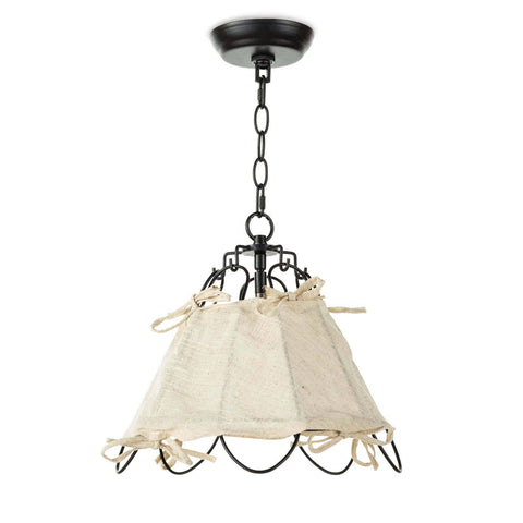 Birdie Farmhouse Accent Pendant Light with Bows and Scallop Trim