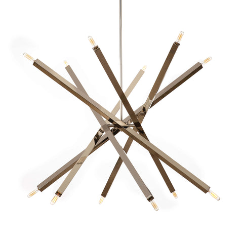 Viper Sputnik Chandelier in Silver Contemporary Ceiling Light