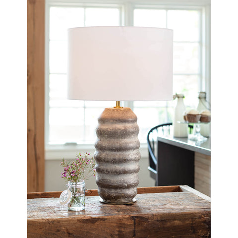 Ola Ambient Organic Column Drum Table Lamp