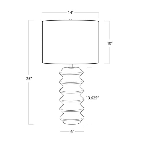 Nova Coastal Column Table Lamp with Carving Accent