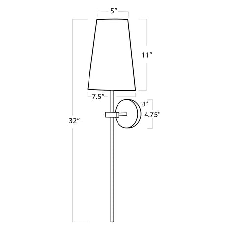 Toni Accent Modern Stick Sconce Wall Light