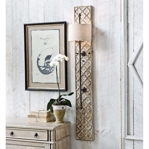 Accent Column Textured Rustic Sconce with Carving Wall Light