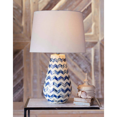 Accent Chevron Bohemian Table Lamp with Inlay