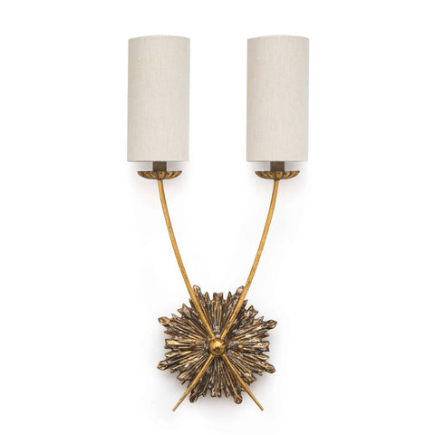 Louis Mid Century Candelabra Sconce with Carving Wall Light
