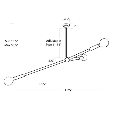 Talon Modern Sputnik Chandelier with Adjustable Head