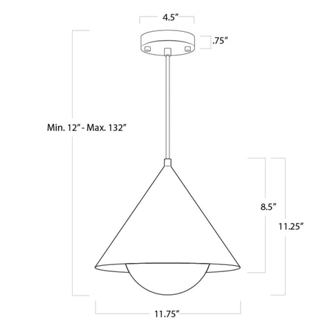 Hilton Accent Modern Conical Pendant Light