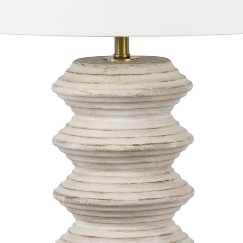 Nova Coastal Column Table Lamp with Carving Accent