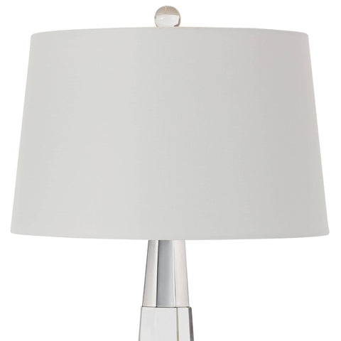 Accent Column Table Lamp with Crystals in Clear Nickel