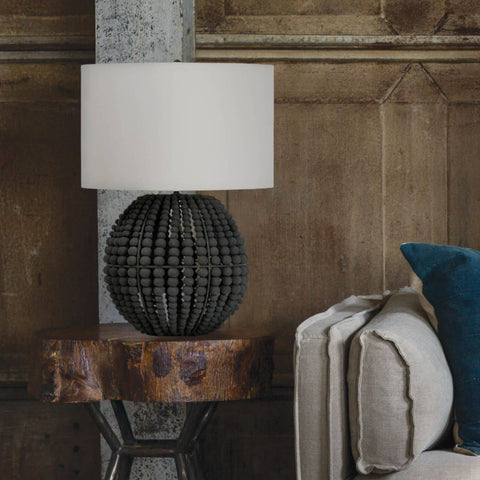 Tropez Coastal Accent Drum Table Lamp with Beads
