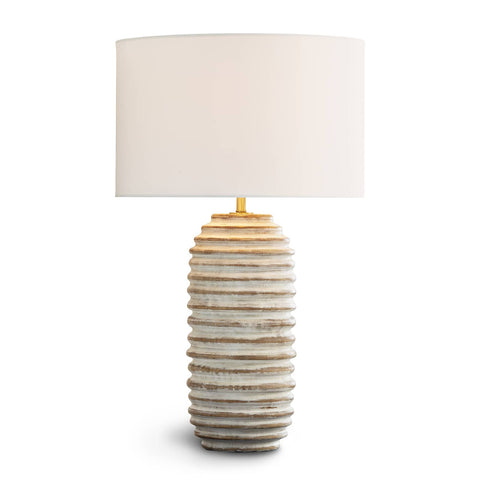 Carmel Coastal Column Table Lamp with Fluted Carving