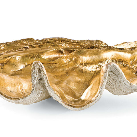 Decorating Essentials Coastal Gilded Seashell Decorative Bowl