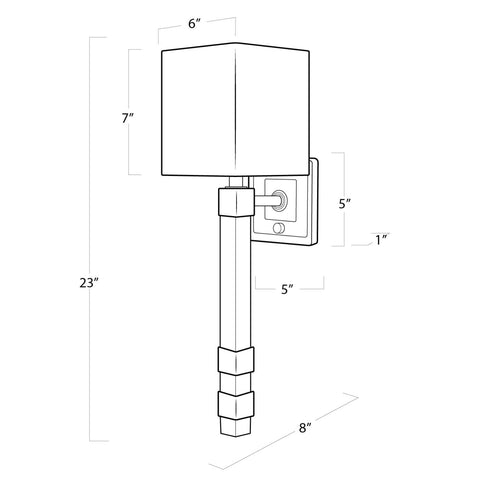 Metro Accent Column Modern Sconce with Crystals Wall Light