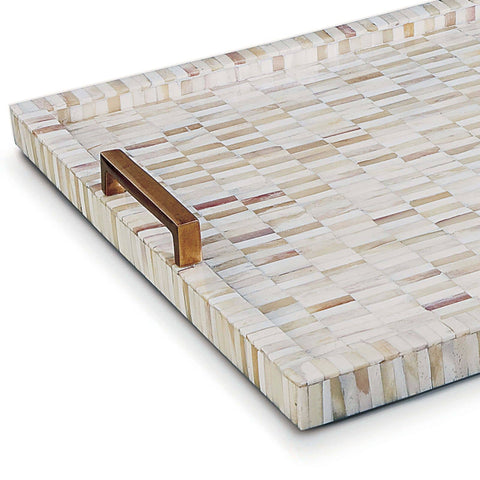 Contemporary Abstract Hand Finished Brass Bone Serving Tray