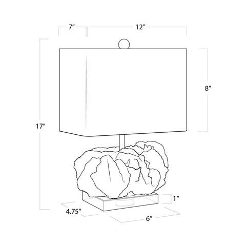 Caribbean Accent Coastal Organic Rectangle Table Lamp