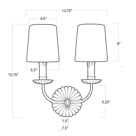 Clove Candelabra Sconce with Bobeche Elegant Wall Light