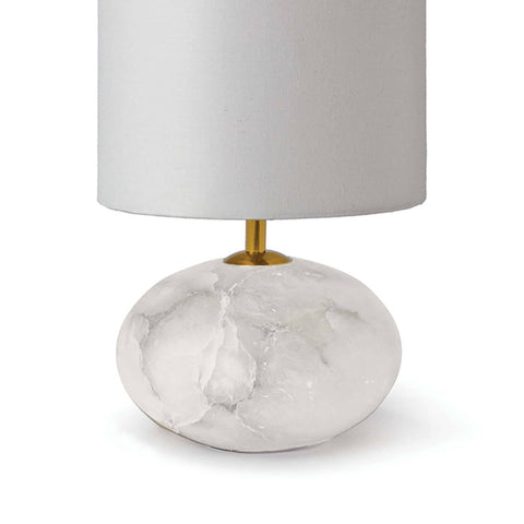 Accent Modern Drum Table Lamp in Alabaster