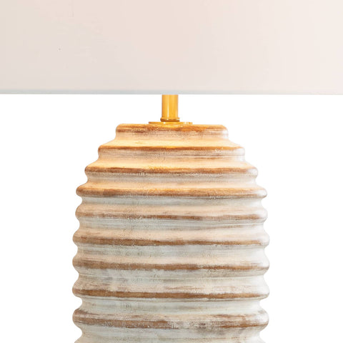 Carmel Coastal Column Table Lamp with Fluted Carving