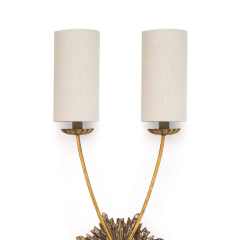 Louis Mid Century Candelabra Sconce with Carving Wall Light