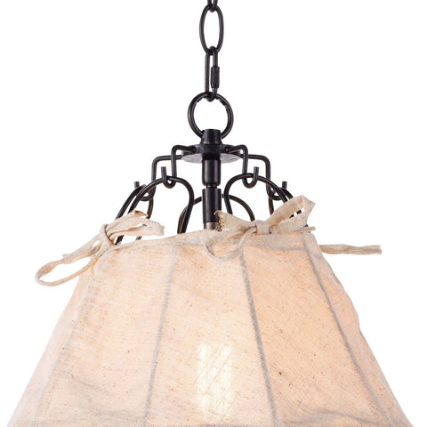 Birdie Farmhouse Accent Pendant Light with Bows and Scallop Trim
