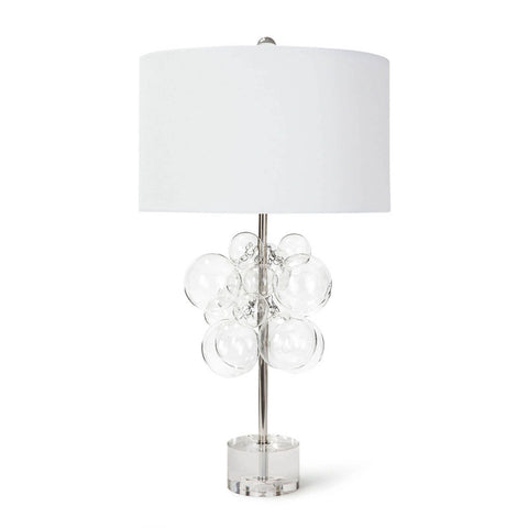 Accent Modern Drum Table Lamp in Clear
