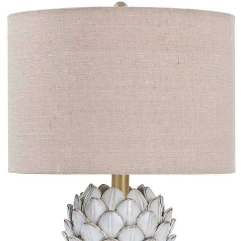 Accent Drum Table Lamp with Carving Elegant Traditional Lamp