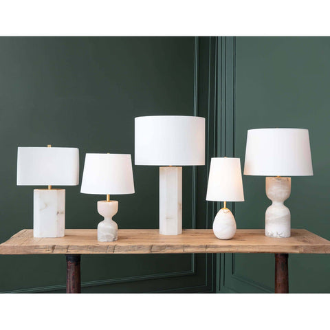 Joan Modern Column Table Lamp with Carving Accent