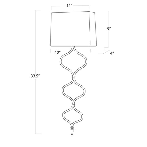 Sinuous Column Accent Elegant Sconce Wall Light