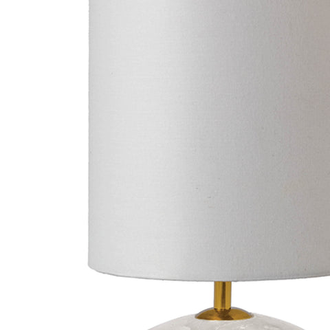 Accent Modern Drum Table Lamp in Alabaster