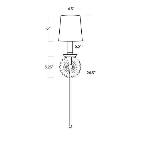 Clove Candle Sconce with Bobeche Elegant Wall Light