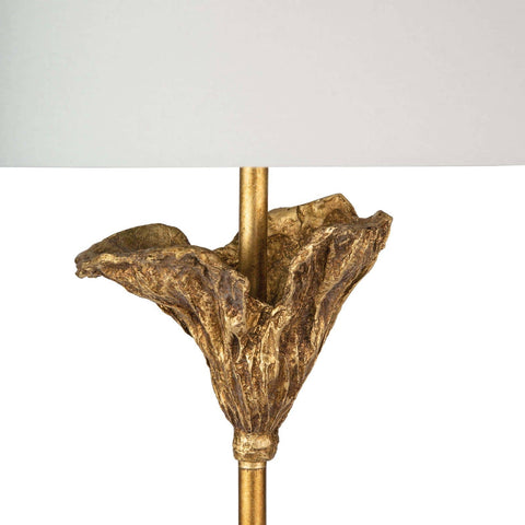 Monet Column Table Lamp with Carving in Gold for Modern Elegance