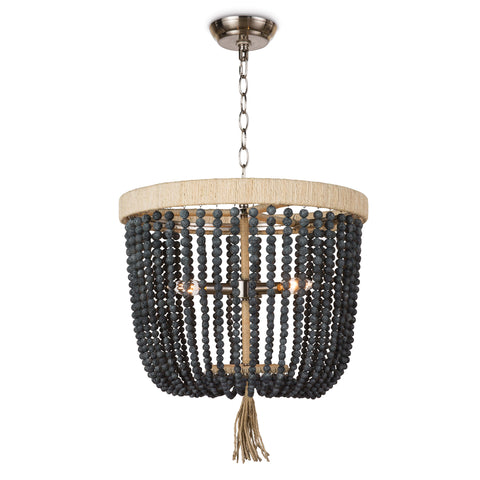 Milos Coastal Chandelier with Beads Accent Ceiling Light