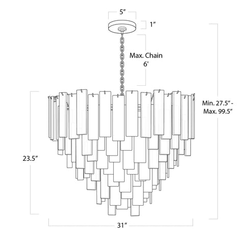 Ambient Glacier Tiered Beveled Chandelier for Elegant Spaces