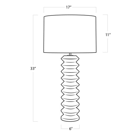 Accordion Column Fluted Modern Accent Table Lamp