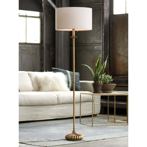 Clove Accent Elegant Carving Column Floor Lamp