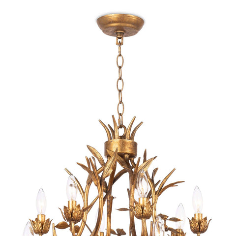 Trillium Chandelier with Candelabra Design and Carving Ceiling Light